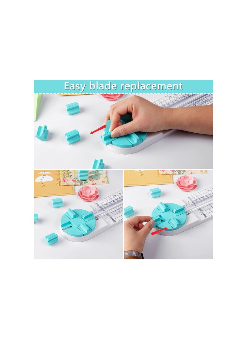SYOSI - Paper Trimmer Craft Paper Cutter, 4 Style Multi-Function Scrapbooking Tool with Dial Blades of Straight, Wave, Dotted, Perforated, Creasing for Cutting Paper, Photos, Postcards, Scrapbook, Card(1Pack) - Image 1