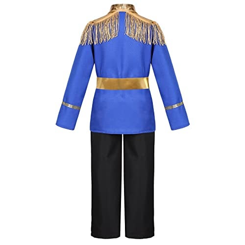 Dormstop Boys Prince Charming Costume Kids Royal Prince Dress Up for Cosplay Fairytale Ball Halloween Birthday Party Outfit (Blue, 9-10 Years) - Image 5