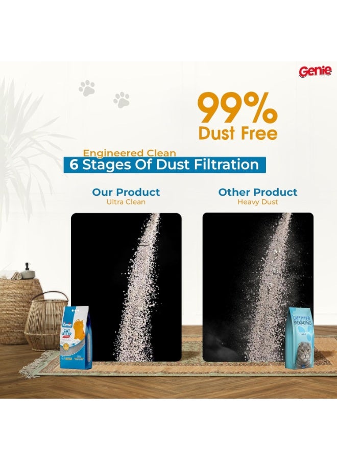 جيني جينـي™ فضلات القطط الفاخرة برائحة الصابون – تكتل فائق السرعة خلال 6 ثوانٍ، خالية من الغبار 100%، تحكم قوي بالروائح، طين البنتونايت الطبيعي، قليلة التبعثر، مناسبة لعدة قطط، 5.1 كجم (6.3 لتر) - Image 4