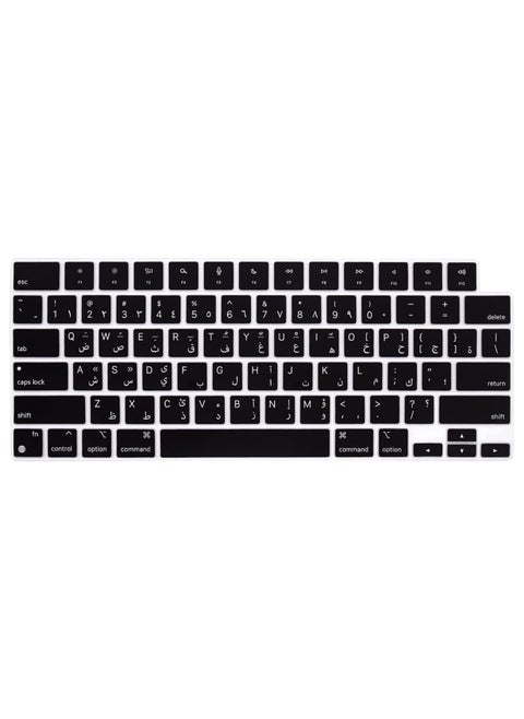 US Version Arabic/English Silicone Keyboard Cover Compatible with MacBook New Air 13.6" & 15.3" M4/M3/M2 Model:-A3113/A2681/A2941/A3114 Release 2024/2023/2022"& MacBook Pro 14.2" & 16.2" M4/M3/M2/M1 Model:- A3112/A3185/A3401/A2992/A2918/A2779/A2442/ A3403/A3186/A2991/A2780/A2485 Release 2024-2021" Black