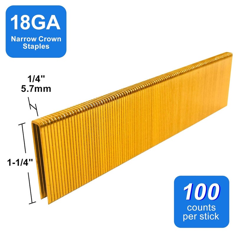 SimCos 18 Gauge 1/4" Narrow Crown Staples, Galvanized Upholstery Staples for 18 GA Pneumatic or Electric Stapler or Staple Gun (1-1/4"-3000 PCS) - Image 2