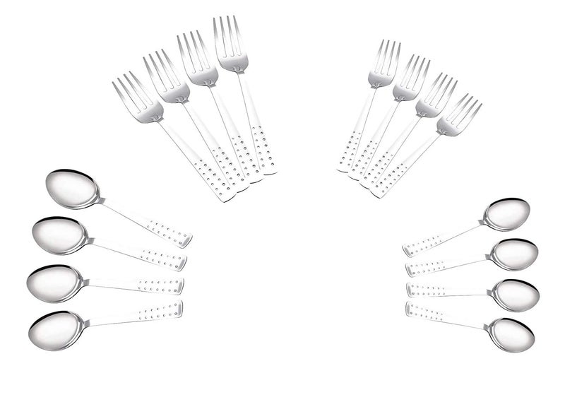 Petals 16-Pieces Stainless Steel Cutlery Set, 8 Spoons and 8 Forks - Image 5