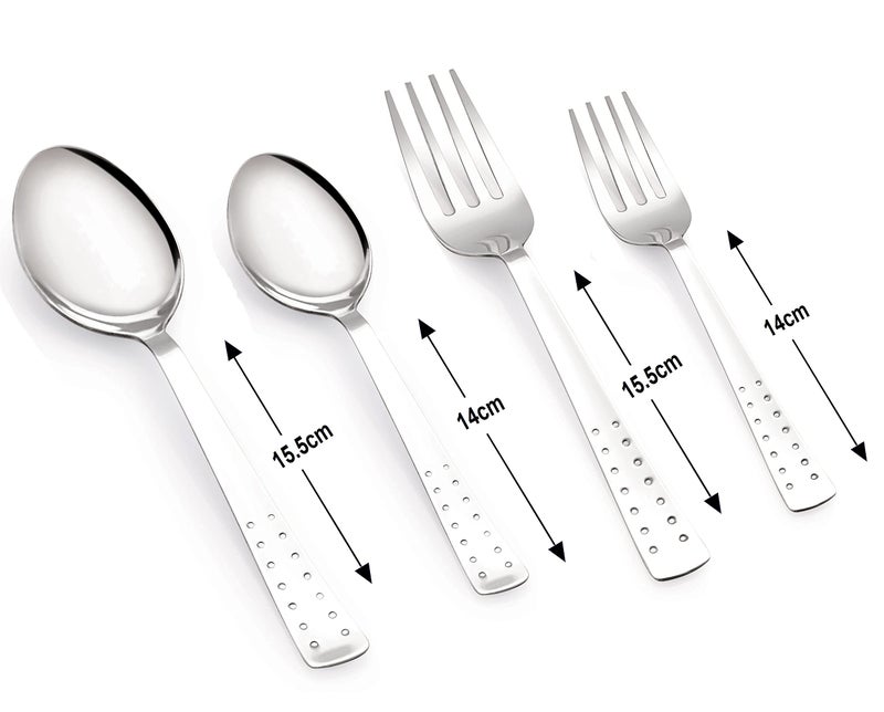 Petals 16-Pieces Stainless Steel Cutlery Set, 8 Spoons and 8 Forks - Image 4