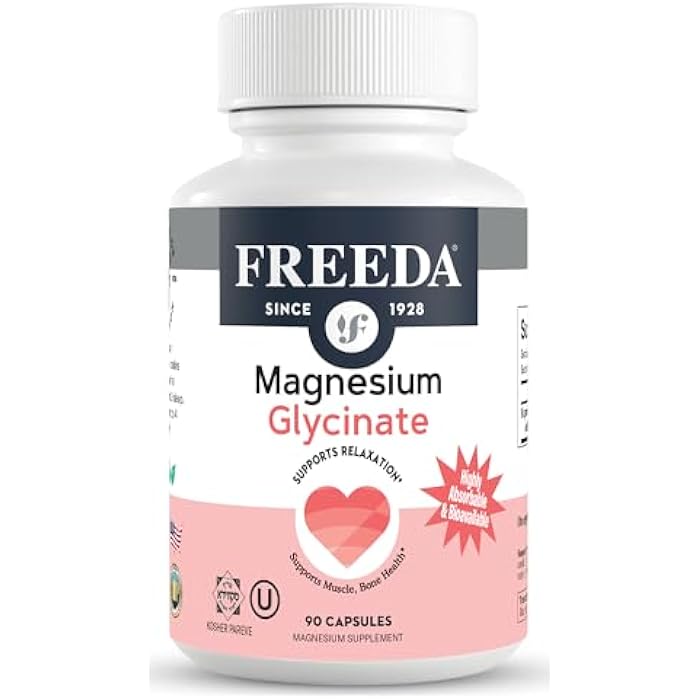 Freeda Magnesium Glycinate | High Absorption Chelated Magnesium | No Oxide | Supports Sleep, Muscle & Nerve Function | Non-GMO, Vegan, Kosher | Gentle on Digestion | 90 Capsules - Image 1