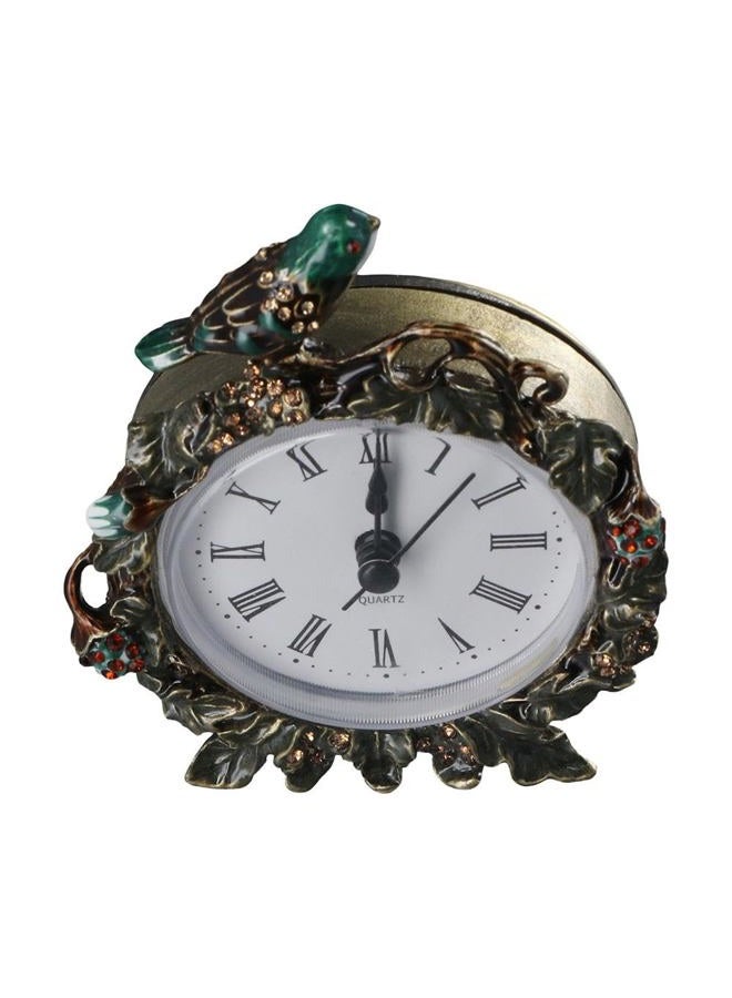 hobbyme Vintage Birds Retro Analog Table Clock European Retro Table Clock with a BirdEnamel Clock for Living Room and Bedroom Art Decor - Image 3