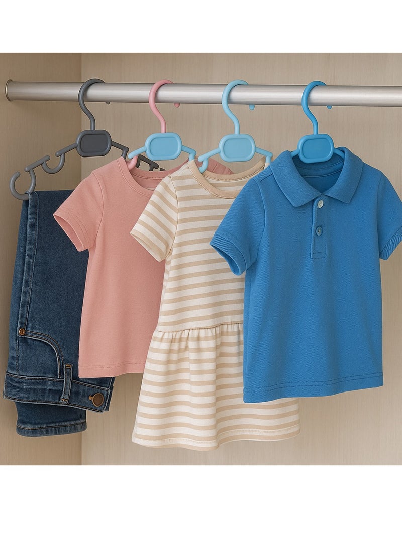 طقم شماعات ملابس للاطفال، 6 قطع مانعة للانزلاق، 28 سم - متعدد الالوان- كود 681 - Image 1