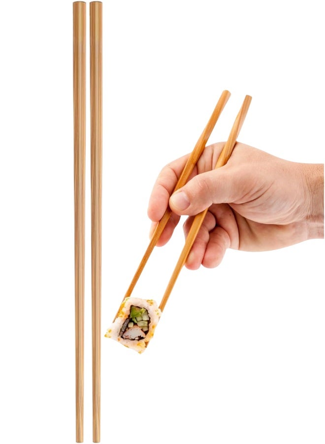 Chinese Chopsticks, Natural Reusable Smooth Style Decorated Set of 10 Pairs, For Sushi, Noodles, Ramen, Chinese Food, Original Gifts for Men and Women - Image 1