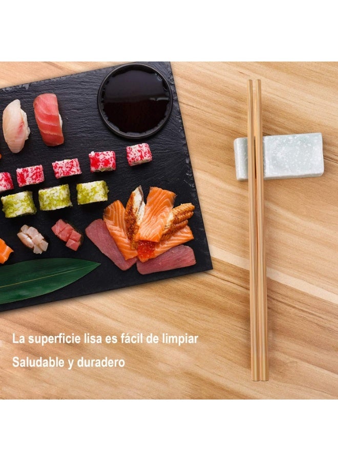 Chinese Chopsticks, Natural Reusable Smooth Style Decorated Set of 10 Pairs, For Sushi, Noodles, Ramen, Chinese Food, Original Gifts for Men and Women - Image 4