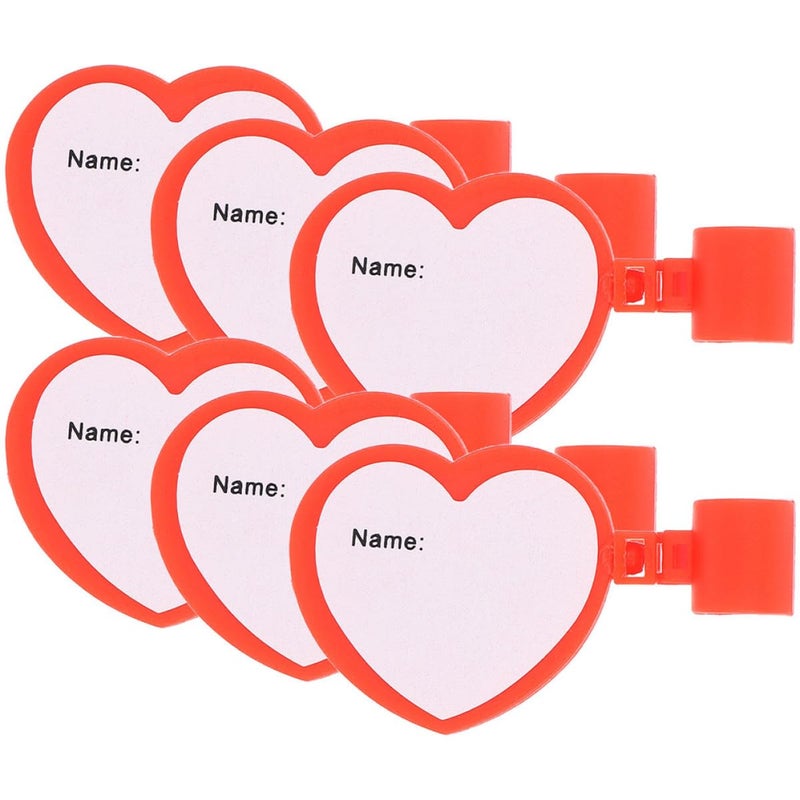 Red Heart Stethoscope ID Tag Set 6pcs Reusable Name Badge Holders for Medical Staff - Image 2