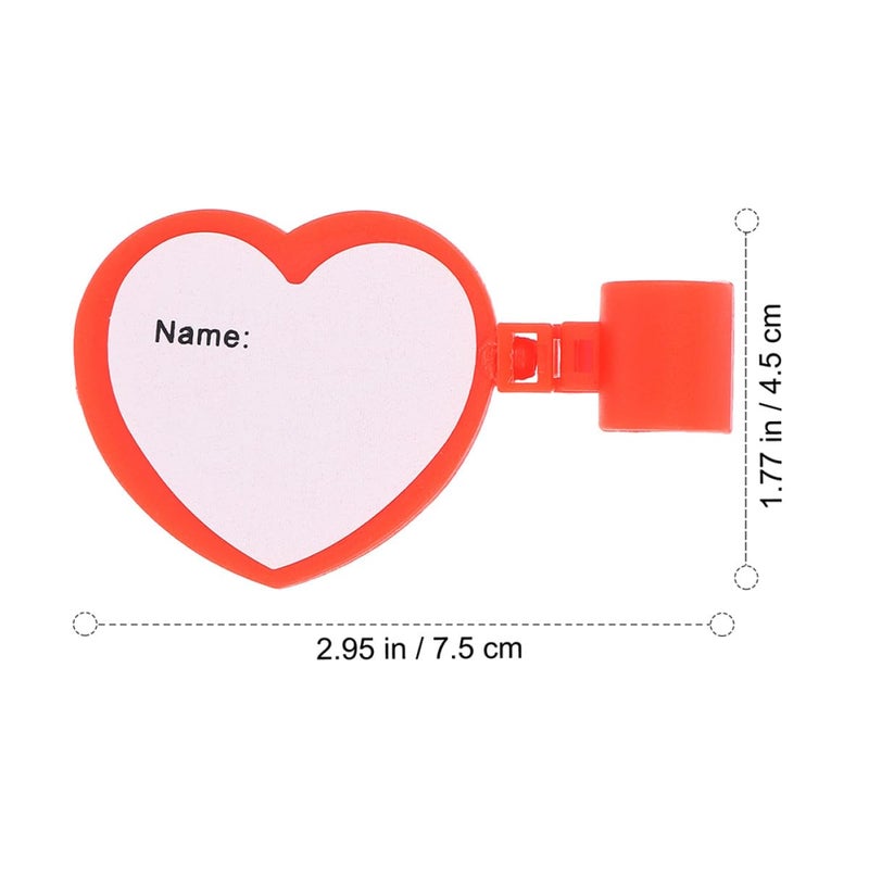 Red Heart Stethoscope ID Tag Set 6pcs Reusable Name Badge Holders for Medical Staff - Image 3