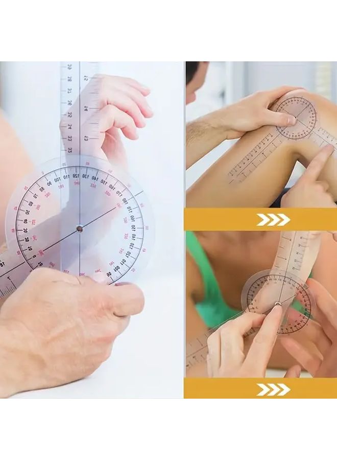 1pc Transparent Angle Measuring Ruler PVC Industrial Precision Tool Straight Round Head - Image 4