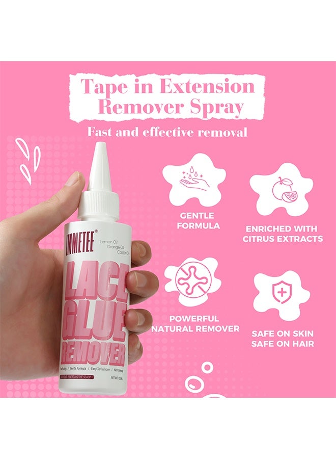 Immetee Lace Glue Remover 120ml, Tape in Extension Remover Spray, Fast Acting Hair Extensions Wig Glue Remover, Tape in Remover - Image 5