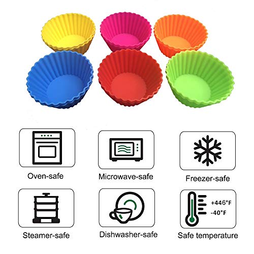 Perfect Pricee Silicone Baking Cup Cake/Muffin Mould/Oven Safe Set (Multicolour) -12-Pieces, 1 Liter - Image 4