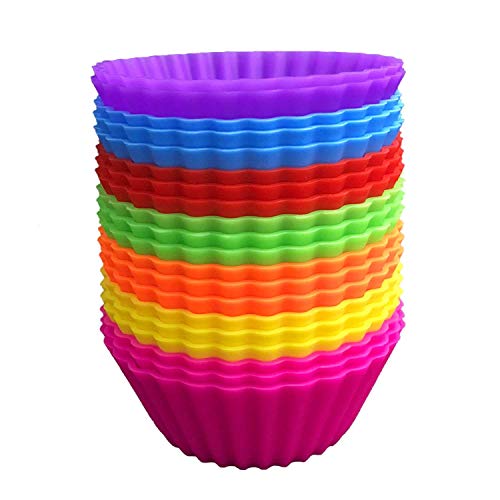 Perfect Pricee Silicone Baking Cup Cake/Muffin Mould/Oven Safe Set (Multicolour) -12-Pieces, 1 Liter - Image 1