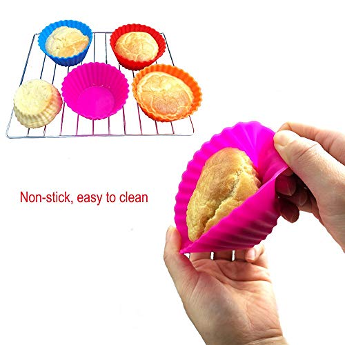 Perfect Pricee Silicone Baking Cup Cake/Muffin Mould/Oven Safe Set (Multicolour) -12-Pieces, 1 Liter - Image 3