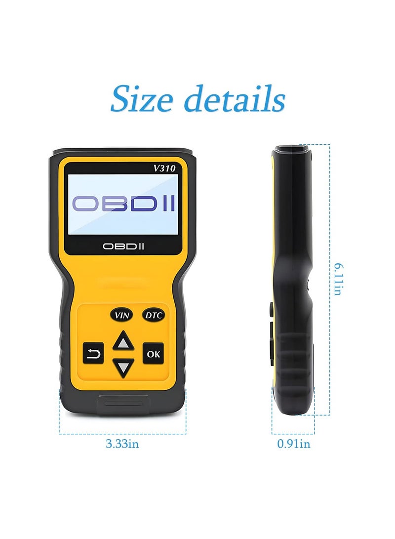 SYOSI Scanner Code Reader OBD2, for Car Check Engine, Automotive CAN Diagnostic Tool, Read and Erase Fault Codes, Check Emission Monitor Status, Universal for All OBD II Protocol Cars After 1996 - Image 2