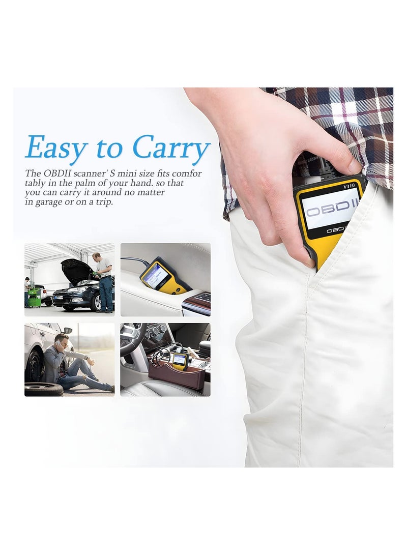 SYOSI Scanner Code Reader OBD2, for Car Check Engine, Automotive CAN Diagnostic Tool, Read and Erase Fault Codes, Check Emission Monitor Status, Universal for All OBD II Protocol Cars After 1996 - Image 5