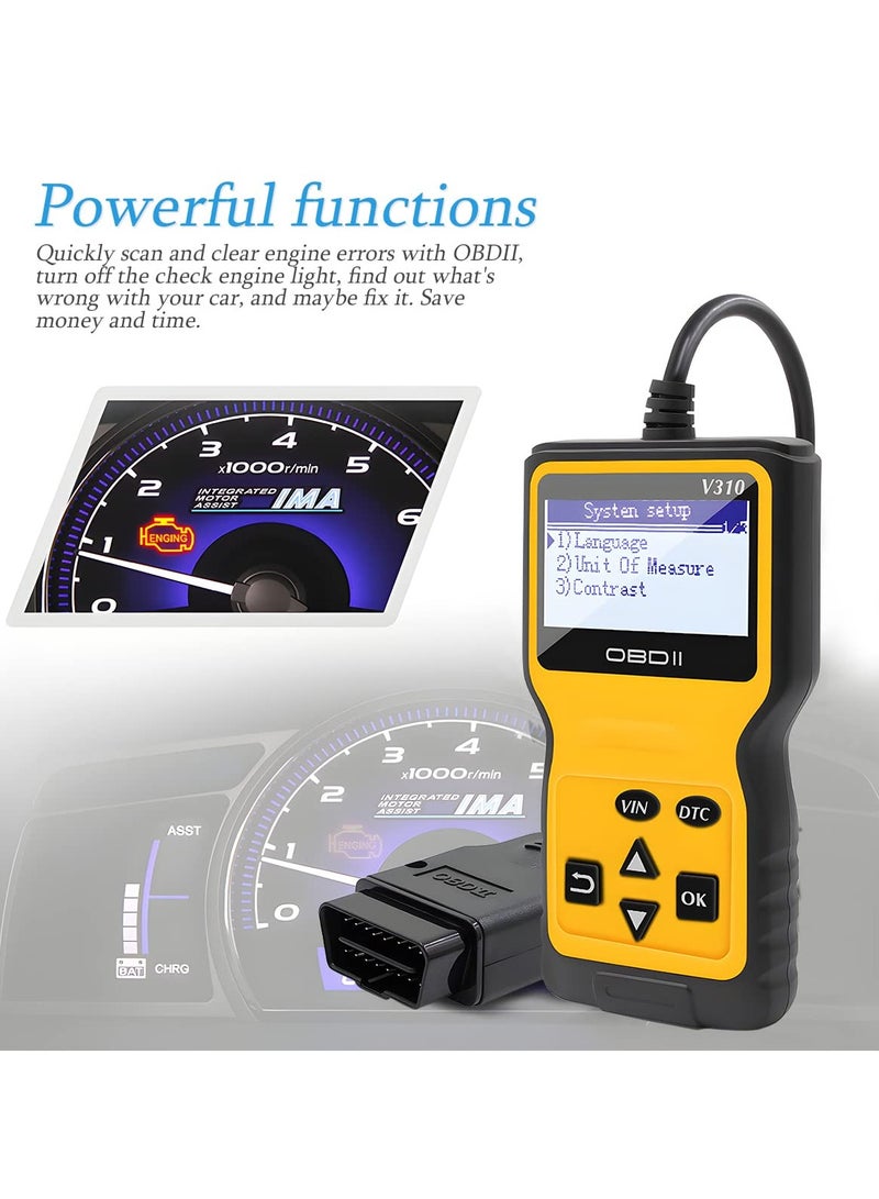 SYOSI Scanner Code Reader OBD2, for Car Check Engine, Automotive CAN Diagnostic Tool, Read and Erase Fault Codes, Check Emission Monitor Status, Universal for All OBD II Protocol Cars After 1996 - Image 3