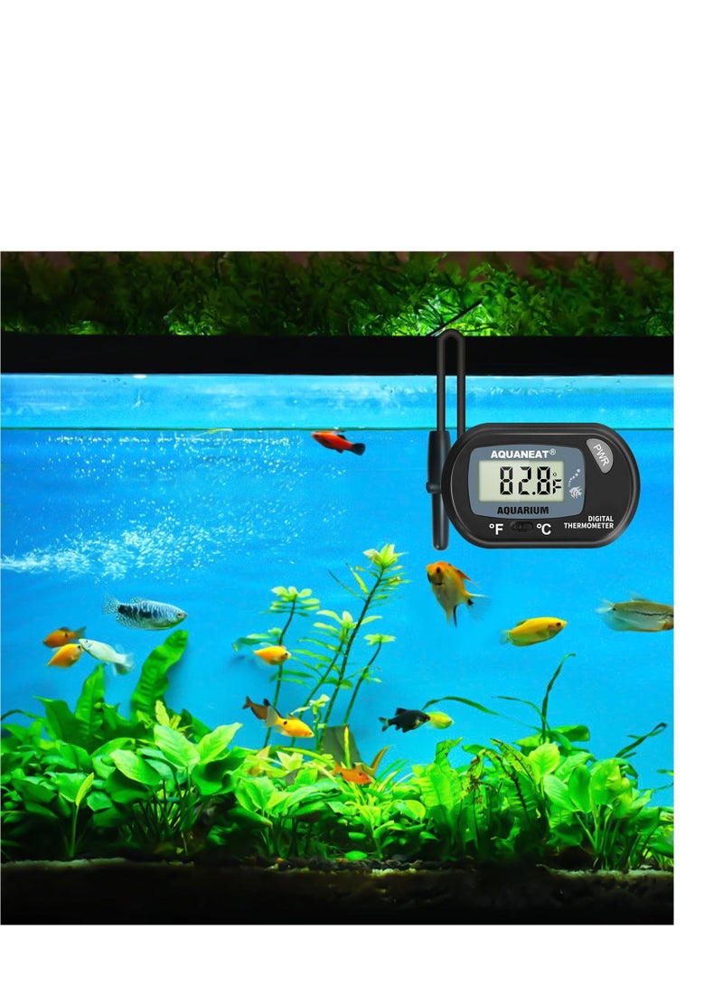 XiuWoo 2 Pack Aquarium Thermometer, Fish Tank Digital Reptile Terrarium Water Temperature Test, with Large LCD Display - Image 3