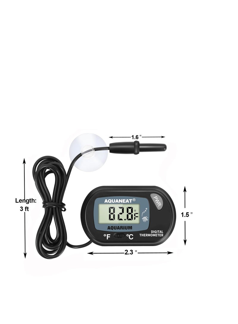 XiuWoo 2 Pack Aquarium Thermometer, Fish Tank Digital Reptile Terrarium Water Temperature Test, with Large LCD Display - Image 5