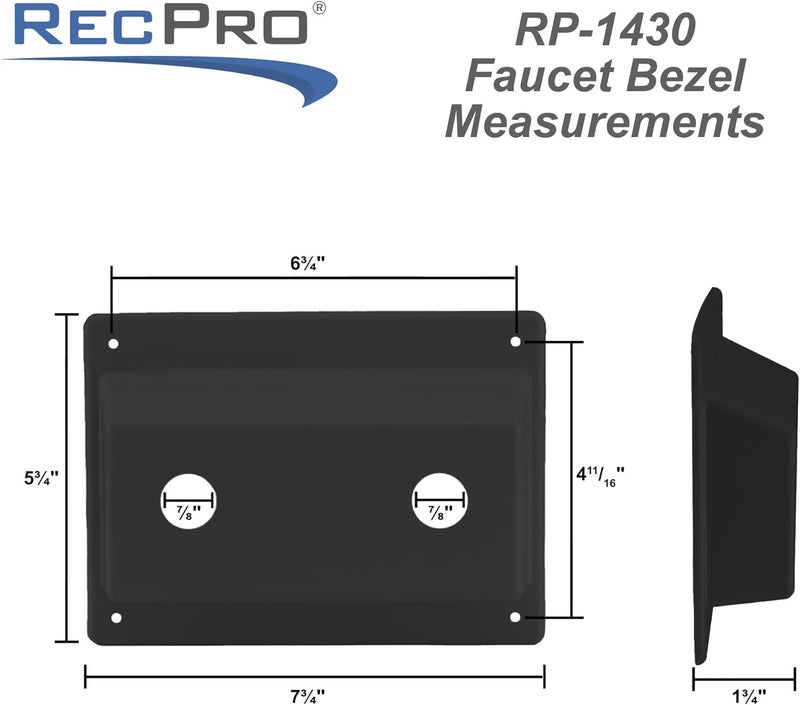 RecPro Faucet Bezel | Stand Off Faucet Cover (Black) - Image 2