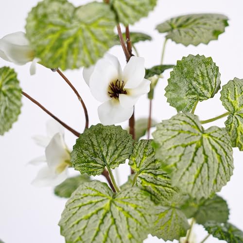 Melorca&Guilla Artificial Plants,3PCS 35" Green Faux Branches for Vase,Faux Greenery Stems Vase Branches Fake Plants Artificial Branches for Shop Garden Office Home Décor (3, Begonia) - Image 2