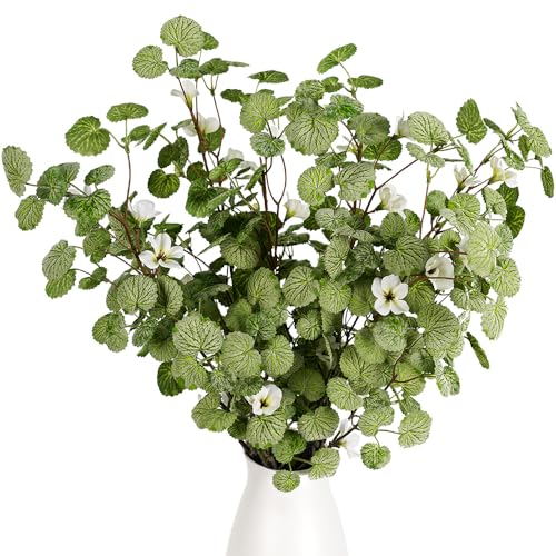 Melorca&Guilla Artificial Plants,3PCS 35" Green Faux Branches for Vase,Faux Greenery Stems Vase Branches Fake Plants Artificial Branches for Shop Garden Office Home Décor (3, Begonia) - Image 1