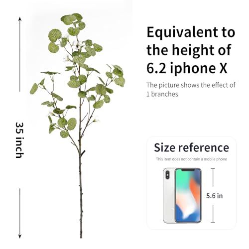 Melorca&Guilla Artificial Plants,3PCS 35" Green Faux Branches for Vase,Faux Greenery Stems Vase Branches Fake Plants Artificial Branches for Shop Garden Office Home Décor (3, Begonia) - Image 4