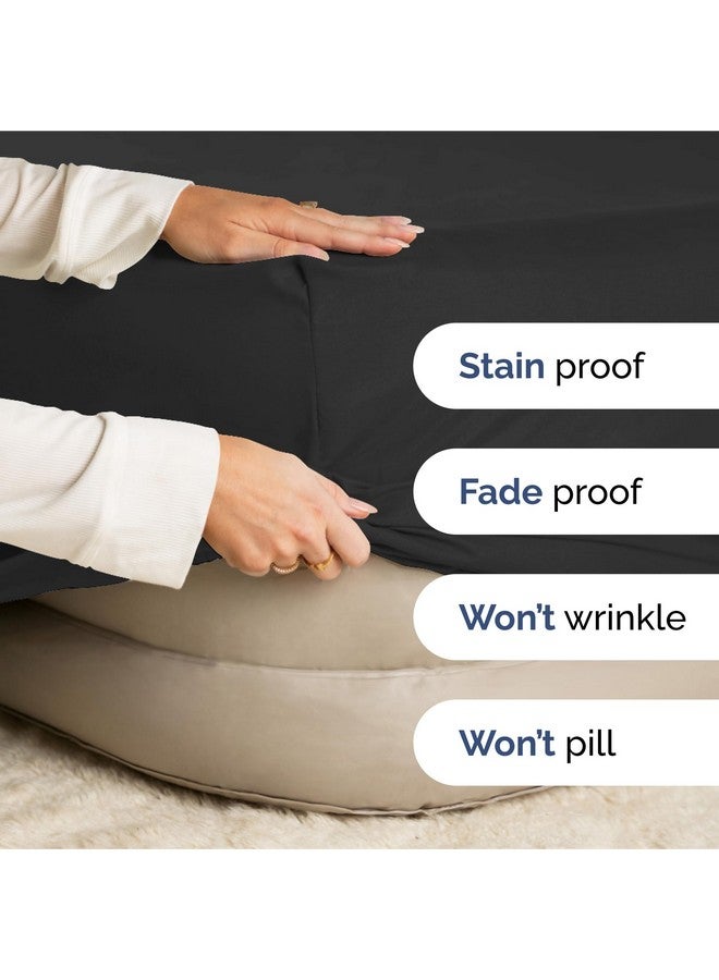 CGK Unlimited Extra Deep Queen Fitted Sheet - Hotel Luxury Single Fitted Sheet Only - Easily Fits 18 inch to 24 inch Mattress - Ultra Soft, Wrinkle Free w/Extra Deep Pockets - Easy-Care, Breathable & Comfy - Black - Image 3