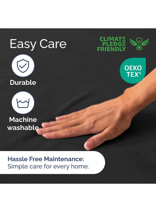 CGK Unlimited Extra Deep Queen Fitted Sheet - Hotel Luxury Single Fitted Sheet Only - Easily Fits 18 inch to 24 inch Mattress - Ultra Soft, Wrinkle Free w/Extra Deep Pockets - Easy-Care, Breathable & Comfy - Black - Image 4