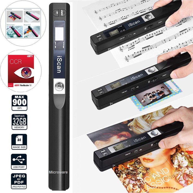 Microware Portable Document Scanner, 900Dpi Solutions Pen Portable Scanner Business Card Scanner, Handy Scanner - Image 4