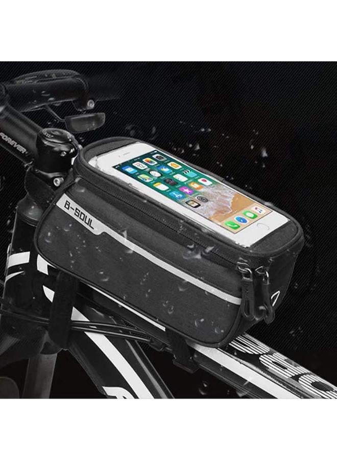 B-SOUL unifun Waterproof Bike Frame Bag with Phone Holder & Headphone Port - Image 3