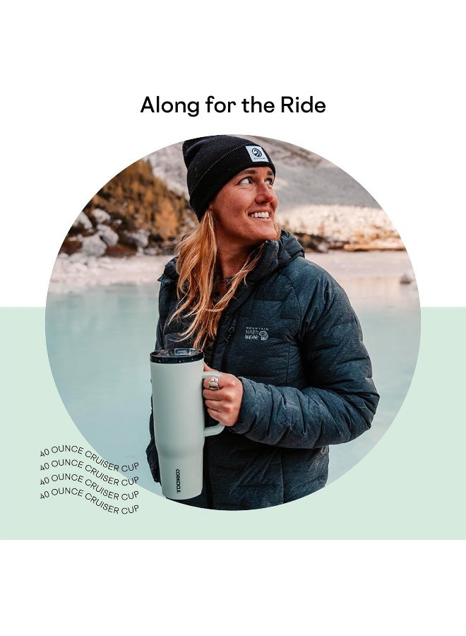 CORKCICLE كوب كوركسيكل كروزر المعزول مع مقبض وقشة، ضباب حكيم، 40 أونصة - Image 3