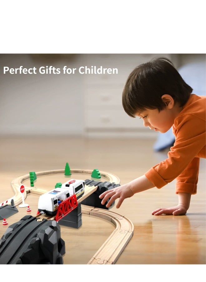 Battery Operated Train for Wooden Train Track, Electric Locomotive Train Set with Powerful Engine Compatible with Thomas, Brio, Chuggington, Bullet Train Toys for Toddlers 3 4 5 Year Olds  - Image 2