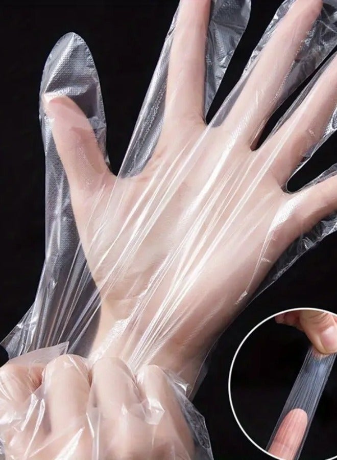 قفازات بلاستيكية للاستخدام لمرة واحدة عدد 100 قطعة شفاف Large  - Image 3