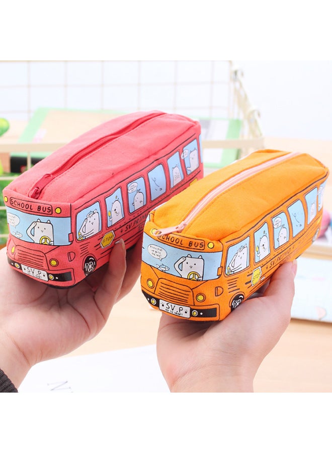 QUICK Creative Cartoon Large Capacity Bus Pencil Case Pencil Case Car Pencil Case Student Bus Pencil Case Cute Korean Style Pencil Case - Image 3