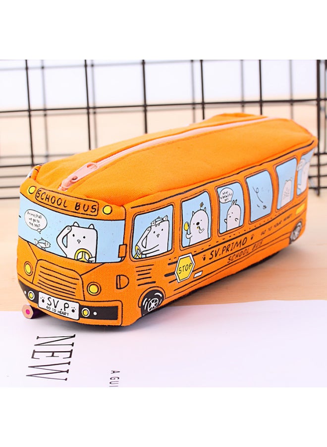 QUICK Creative Cartoon Large Capacity Bus Pencil Case Pencil Case Car Pencil Case Student Bus Pencil Case Cute Korean Style Pencil Case - Image 1