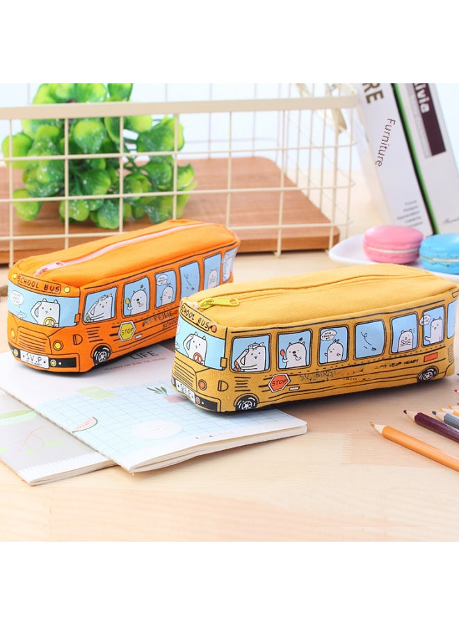 QUICK Creative Cartoon Large Capacity Bus Pencil Case Pencil Case Car Pencil Case Student Bus Pencil Case Cute Korean Style Pencil Case - Image 2