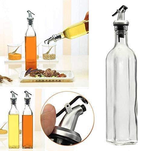 Golden Bird Golden bird International 500 ml Oil Dispenser,Vinegar Cruet Bottle, Air Tight Salad Dressing Cruet Glass Oil Bottle Clear (1) - Image 2
