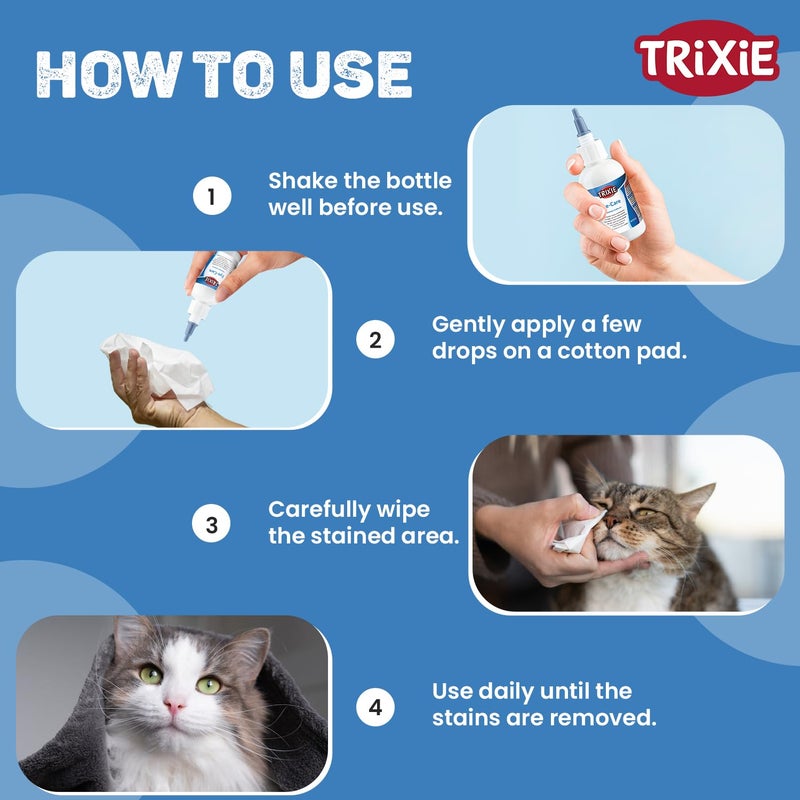 Trixie : - Tear Stain Remover | Stain Remover for Dogs and Cats| Soothing Lotion That Helps in Removing Stains and Traces of Watery Eyes | Improves Your Pet's Overall Looks and Hygiene - Image 5