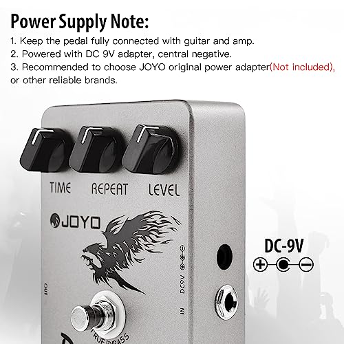 JOYO Digital Delay Effect Pedal for Electric Guitar & Bass - Analog Delay - True Bypass (JF-08) - Image 5