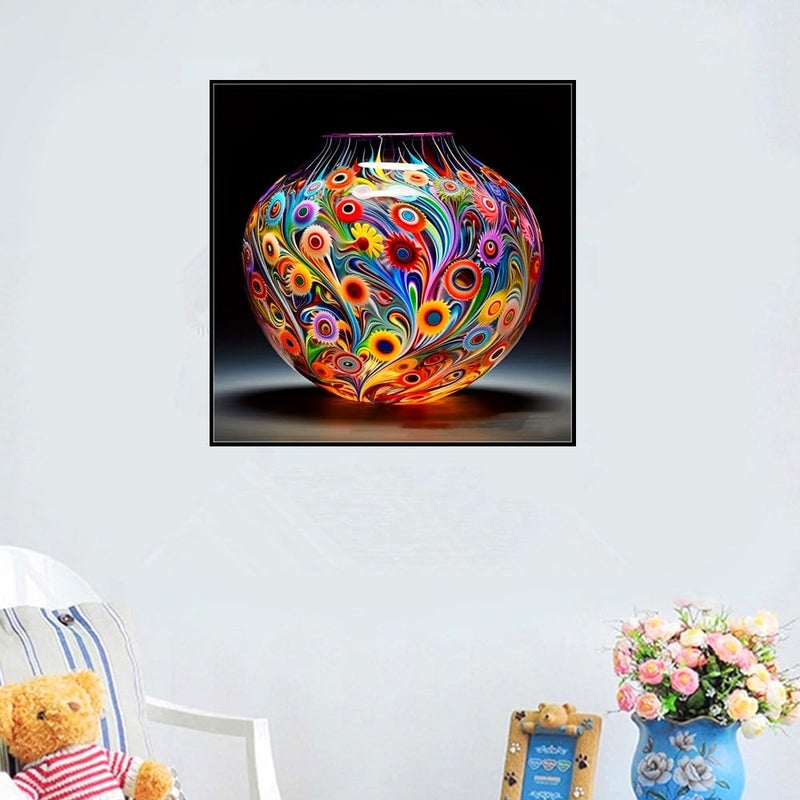 Pimio 5D DIY Diamond Painting Kits,Round Vase Drill Diamond Art Kits for Adults Beginner, Perfect for Home Wall Decor and Gift - Image 4