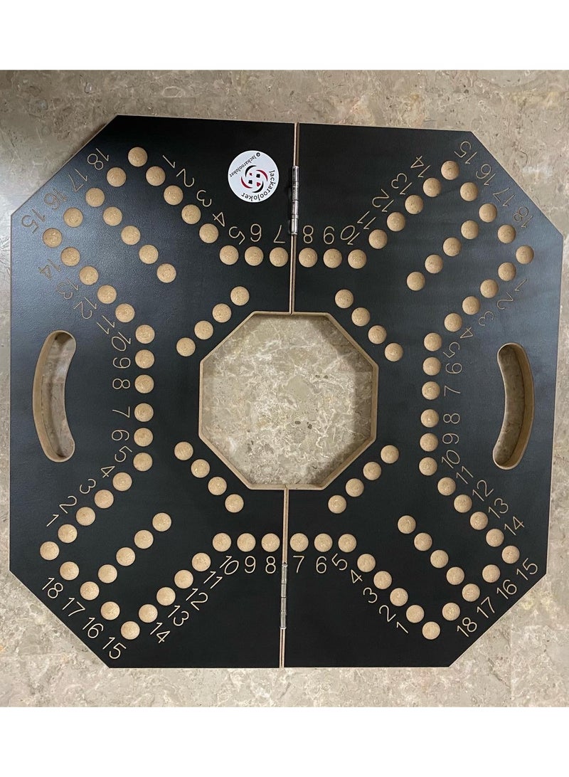 Jackaroojoker Jackaroo 4 players black board with playing cards, marble glass balls 4 Players - Image 2