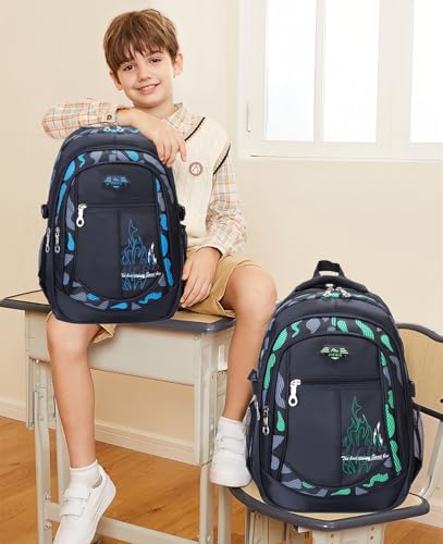 Bansusu 3Pcs Boys Backpack for Kids School Bag with Lunch Bag, Primary Middle School Backpack for Boys Bookbags - Image 2