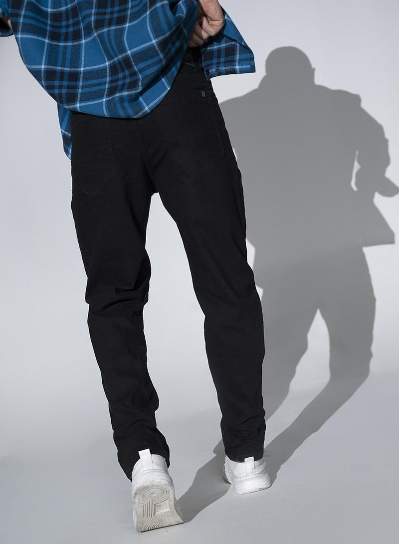 هوبرهولمي جينز أسود مستقيم للرجال بخصر متوسط ومظهر أنيق - Image 2