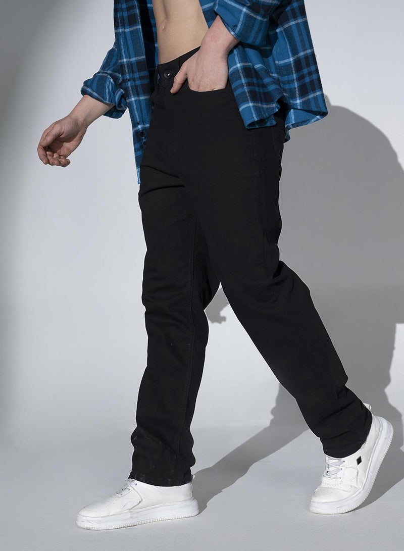 هوبرهولمي جينز أسود مستقيم للرجال بخصر متوسط ومظهر أنيق - Image 5