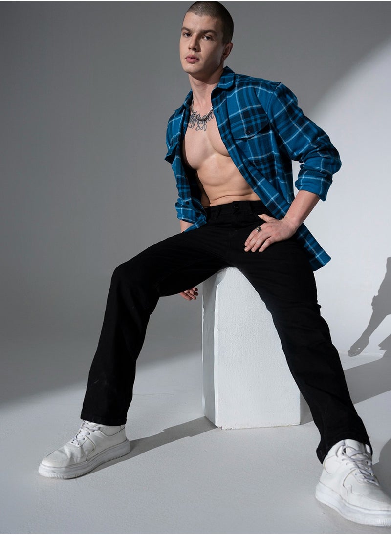 Hubberholme Straight Fit Black Jeans for Men with Mid-Rise and Clean Look  - Image 2