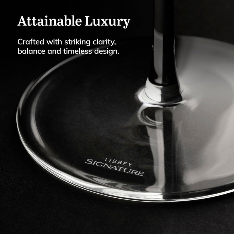 Libbey Signature Balloon Wine Glasses, 24 Oz Elegant Large Red Wine Glasses Set of 4, Long Stem Glass Wine Glasses for Weddings, Birthdays, and More - Image 4