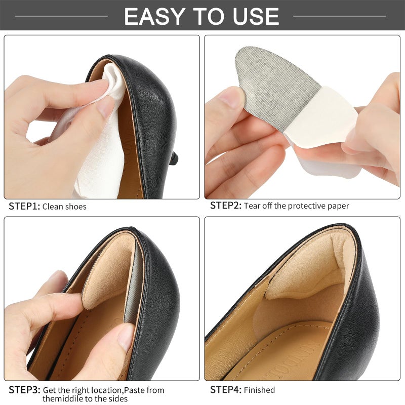 Comfowner 6 Pairs Comfowner Heel Cushion Pads, Comfort Shoe Grips Snugs for Big Shoes Loose Blisters and Pain, Protectors Liners Men Women - Image 5