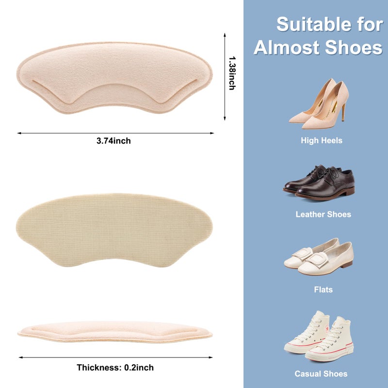 Comfowner 6 Pairs Comfowner Heel Cushion Pads, Comfort Shoe Grips Snugs for Big Shoes Loose Blisters and Pain, Protectors Liners Men Women - Image 3